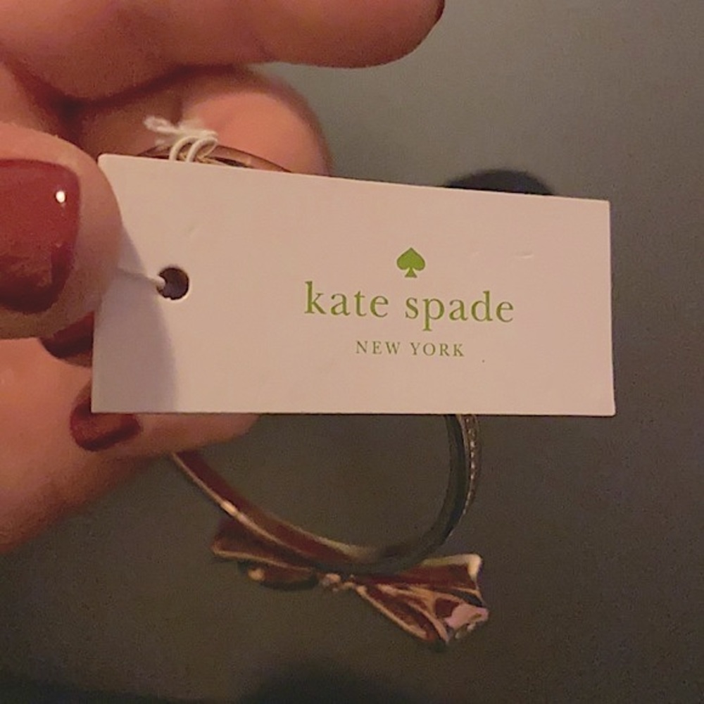 kate spade NWT “Love Notes” Pave Bow Bangle Bracelet (Discontinued) - Rose Gold